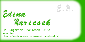 edina maricsek business card